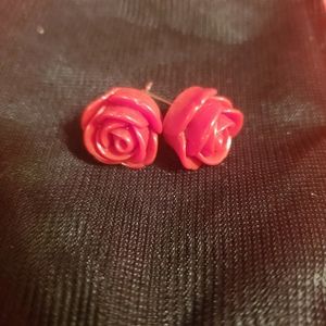 Red Rose Studs